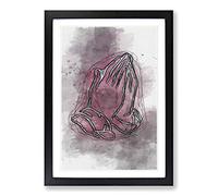 Praying Hands in Abstract Framed Print | A2 Black Framed Wall Art | Ready to Hang | Abstract Fantasy Picture | Living Room Bedroom Lounge Office