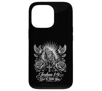 Praying Hands Rosary Joshua 1:9 God Is With You Case for iPhone 13 Pro