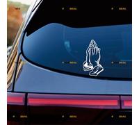 Praying Hands Sticker Decal Vinyl God Jesus Christian - 2 Pack White 12.7cm - for Car Boat Laptop Cup No Background Die-Cut