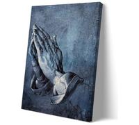 Praying Hands Wall Art Prayer Poster Vintage Famous Painting Framed Wall Hanging Picture Wall Art Renaissance Posters For Home Decor Framed 12.00" x 18.00"