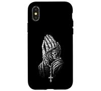Praying Hands With Rosary Vintage Spiritual Gothic Art Case for iPhone X/XS