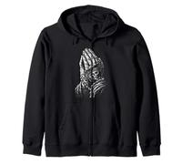 Praying Hands With Rosary Vintage Spiritual Gothic Art Zip Hoodie
