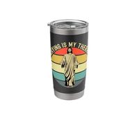 Praying is My Therapy Jesus Standing Retro Sunset Stainless Steel Insulated Tumbler