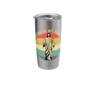 Praying is My Therapy Jesus Standing Retro Sunset Stainless Steel Insulated Tumbler