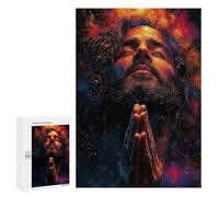 Praying Jesus in Colorful Light Adult Picture Puzzle, 300 PCS - Winter Gift; for Shared Table Time
