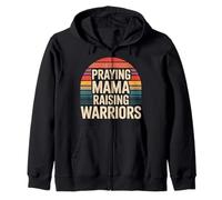 Praying Mama Raising Warriors Faith Motherhood Mother |- Zip Hoodie