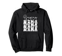 Praying Mama Retro Typography Heartfelt Mama Christian Pullover Hoodie
