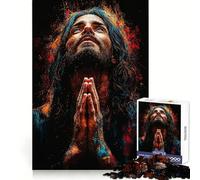 Praying Man in Abstract Art Teenagers 1000 Piece Jigsaw Puzzle Mind Exercise Toy Group Play Precision Cut Festival Gift (50x75cm)