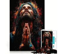 Praying Man in Abstract Art Teenagers 1000 Piece Jigsaw Puzzle Mind Exercise Toy Group Play Precision Cut Festival Gift (50x75cm)