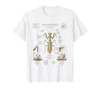 Praying Mantis Anatomy Vintage Field Guide Art T-Shirt