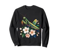 Praying Mantis and Flowers Nature Lovers Tranquil Art Sweatshirt