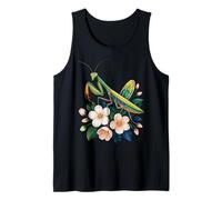 Praying Mantis and Flowers Nature Lovers Tranquil Art Tank Top