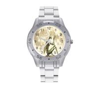 Praying Mantis and Moon Quartz Wrist Watch Stainless Steel Watches for Men Women Easy to Read