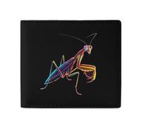 Praying Mantis Bug Billfold Wallet Leather Purse Cute Card Holder Clutch for Business Travel
