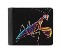Praying Mantis Bug Men's Bifold Wallet Slim Cash Card Holder Leather Purse