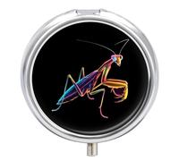 Praying Mantis Bug Pill Box 3 Compartment Small Portable Medicine Case Pill Organizer for Pocket Purse