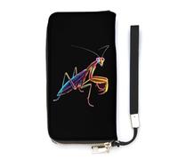 Praying Mantis Bug Slim Wallet for Women Long Purse Cute Clutch Wristlet Handbag Card Holders