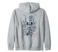 Praying Mantis Chrysanthemum Japanese Aesthetic Zip Hoodie