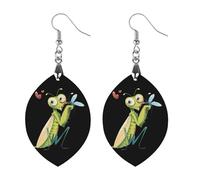 Praying Mantis Eating Mosquito Novelty Women's Dangle Earrings Fashion Printed Wood Earring Drop Pendants Jewelry