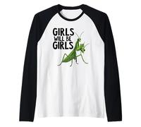 Praying Mantis Girls Will Be Girls Raglan Baseball Tee