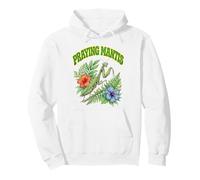 Praying Mantis Groovy Floral Watercolor Boho Praying Mantis Pullover Hoodie