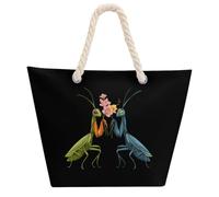Praying Mantis Hemp Rope Handbag Big Capacity Tote Bag | Waterproof,Weekender Bags,Shoulder Purse for Beach Dating Travel