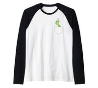 Praying Mantis in Pockets Insect Grasshopper Raglan Baseball Tee