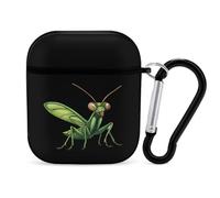 Praying Mantis Indonesia Earphone Case Cover Compatible with AirPods 1&2 Shockproof Bluetooth Headset Case Black-style