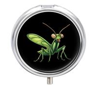 Praying Mantis Indonesia Pill Box 3 Compartment Small Portable Medicine Case Pill Organizer for Pocket Purse