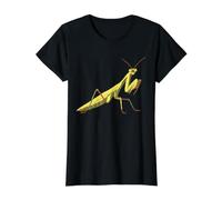 Praying Mantis, Insect, Bugs, Entomology, Nature Art Value Graphic T-Shirt, Women, Black, L