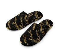 Praying Mantis Insect Men's Cozy Memory Foam Slippers Warm Cotton House Shoes Comfy Slipper for Indoor Outdoor