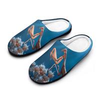 Praying Mantis Insect Mens House Slippers Cotton Home Shoes 14