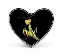 Praying Mantis Insects Printed Heart Badge Brooch Pins Funny Lapel Tie Pin Button Decoration for Men Women, Love form, style