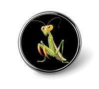 Praying Mantis Insects Round Badge Pin Brooch Buttons Funny Print Lapel Tie Pins for Men Women Clothing Bags Decorative, Circular, style