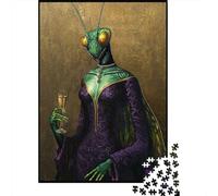 Praying Mantis Lady 1000-Piece Puzzle for Adults, 38x26cm/1000pcs, A Relaxed Project for Colder Days; White Cardboard with A Clean Surface