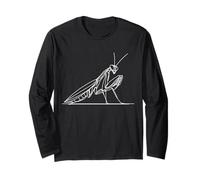 Praying Mantis Line Art Insect Illustration Long Sleeve T-Shirt