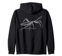 Praying Mantis Line Art Insect Lover Zip Hoodie