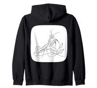 Praying Mantis Line Art Insect Lover Zip Hoodie