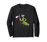 Praying Mantis Lover Kids Texas Flag Insect Mantis Texas Long Sleeve T-Shirt