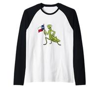 Praying Mantis Lover Kids Texas Flag Insect Mantis Texas Raglan Baseball Tee