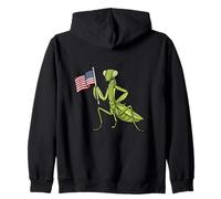 Praying Mantis Lover USA Flag 4th Of July Insect Mantis Zip Hoodie
