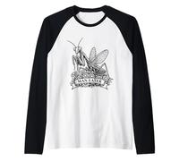 Praying Mantis Man Eater Funny Sarcastic Humor Vintage Raglan Baseball Tee