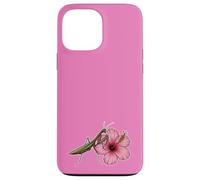 Praying Mantis on Hibiscus Flower Design Case for iPhone 13 Pro Max