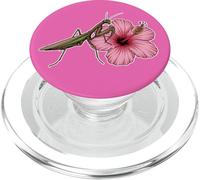 Praying Mantis on Hibiscus Flower Design PopSockets PopGrip for MagSafe
