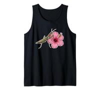 Praying Mantis on Hibiscus Flower Design Tank Top