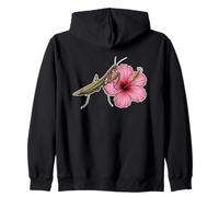 Praying Mantis on Hibiscus Flower Design Zip Hoodie