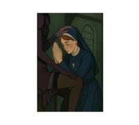 Praying Nun & Femme Fatale - Provocative Gothic Canvas Poster Bedroom Decor Landscape Office Room Decor Gift 16x24inch(40x60cm)