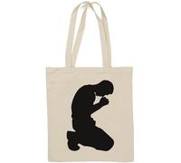 Praying On Your Knees Natural Cotton Tote Bag White
