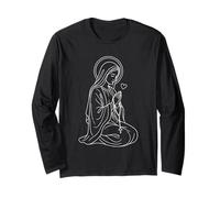 Praying Our Lady Line Art Long Sleeve T-Shirt