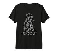 Praying Our Lady Line Art Premium T-Shirt